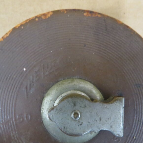 Lufkin Rule Co. Vintage 50’ Tape Measure – Leather Bound – Metallic Tape Works - Picture 3 of 11